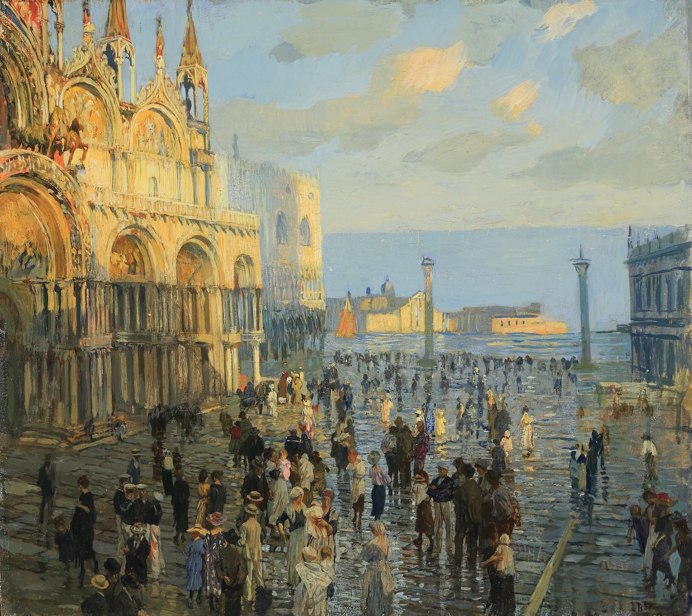 03_Ettore Tito_Piazza San Marco_olio su tavola_Collezione privata, Courtesy Gallerie Enrico, Milano